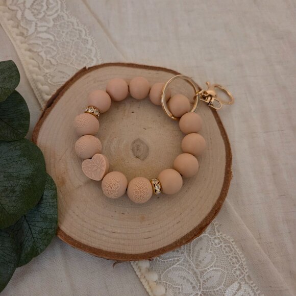 Embossed Heart Wristlet Keychain - Picture 2 of 4